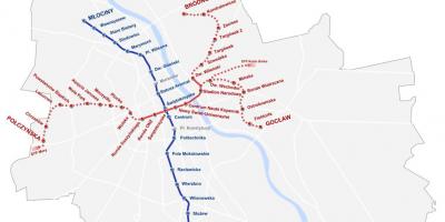 Kaart van Warskou metro 2016