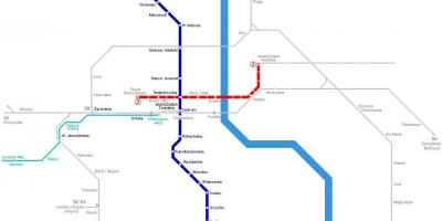 Kaart metro Warskou