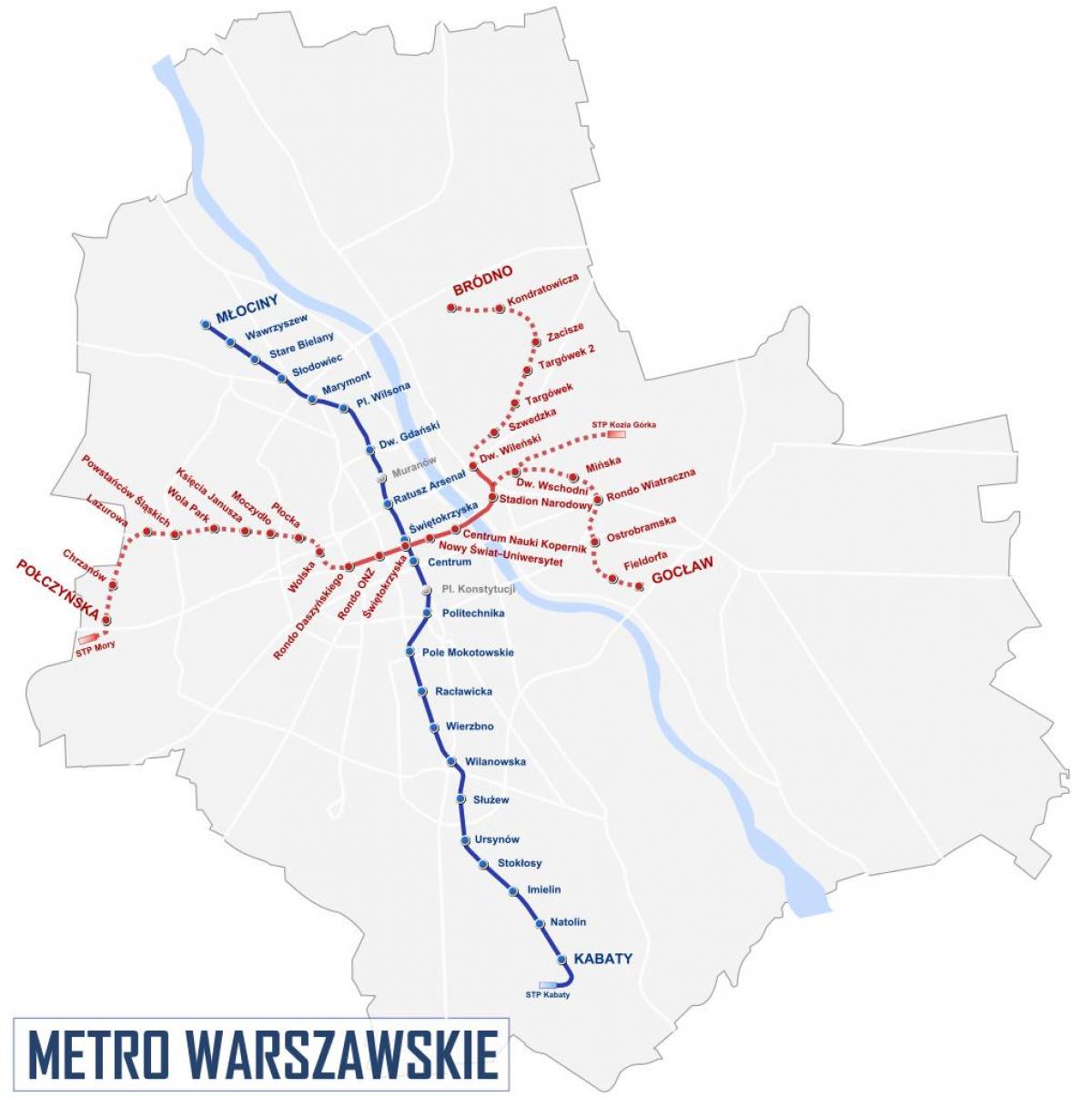 metro kaart Warskou