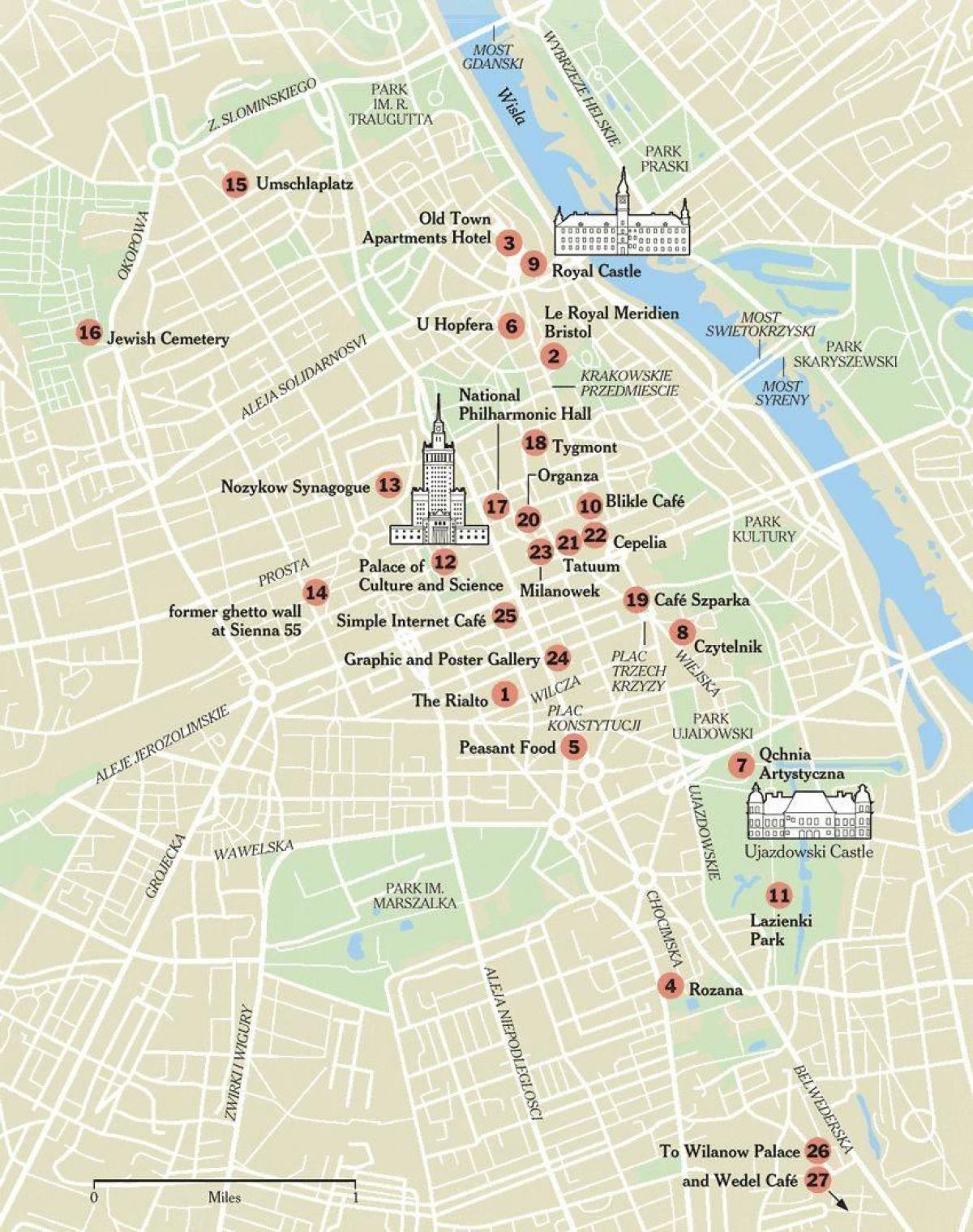 city sightseeing Warskou kaart
